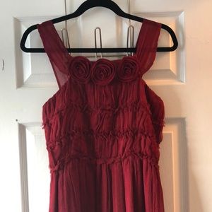 Anthropologie “Burlapp” red cocktail dress